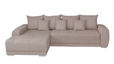 Coltar MARIBO II extensibil, cu arcuri si lada depozitare, colt stanga, bej, 282x205x92 cm