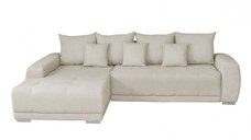 Coltar MARIBO II extensibil, cu arcuri si lada depozitare, colt stanga, crem, 282x205x92 cm
