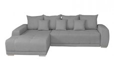 Coltar MARIBO II extensibil, cu arcuri si lada depozitare, colt stanga, gri deschis, 282x205x92 cm