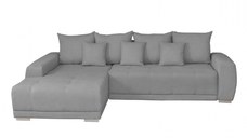 Coltar MARIBO II extensibil, cu arcuri si lada depozitare, colt stanga, gri deschis, 282x205x92 cm