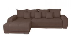 Coltar MARIBO II extensibil, cu arcuri si lada depozitare, colt stanga, maro, 282x205x92 cm