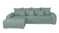 Coltar MARIBO II extensibil, cu arcuri si lada depozitare, colt stanga, mint, 282x205x92 cm