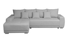 Coltar MARIBO L BUCLE extensibil, cu arcuri si lada depozitare, colt stanga, gri, 282x205x92 cm