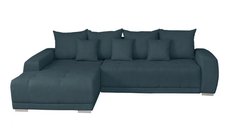 Coltar MARIBO L extensibil, cu arcuri si lada depozitare, colt stanga, albastru, 282x205x92 cm