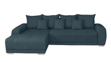 Coltar MARIBO L extensibil, cu arcuri si lada depozitare, colt stanga, albastru, 282x205x92 cm