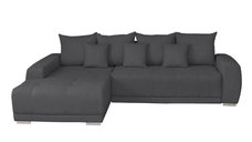 Coltar MARIBO L extensibil, cu arcuri si lada depozitare, colt stanga, gri inchis, 282x205x92 cm