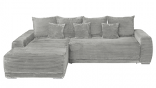 Coltar MARIBO L TILIA extensibil, cu arcuri si lada depozitare, colt stanga, gri deschis, 282x205x92 cm
