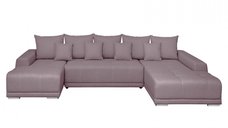 Coltar MARIBO U extensibil, cu arcuri si lada depozitare, colt dreapta, gri maroniu, 350x203x90 cm