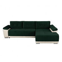 Coltar MODENA extensibil, cu arcuri si lada depozitare, colt dreapta, bej + verde, 282x205x92 cm - 1