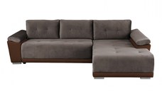 Coltar MODENA extensibil, cu arcuri si lada depozitare, colt dreapta, maro, 282x205x92 cm