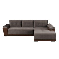 Coltar MODENA extensibil, cu arcuri si lada depozitare, colt dreapta, maro, 282x205x92 cm - 1