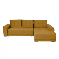 Coltar MODENA I extensibil, cu arcuri si lada depozitare, colt dreapta, galben, 282x205x92 cm - 1