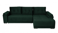 Coltar MODENA I extensibil, cu arcuri si lada depozitare, colt dreapta, verde smarald, 282x205x92 cm