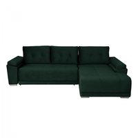 Coltar MODENA I extensibil, cu arcuri si lada depozitare, colt dreapta, verde smarald, 282x205x92 cm - 1