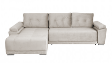 Coltar MODENA I extensibil, cu arcuri si lada depozitare, colt stanga, bej deschis, 282x205x92 cm