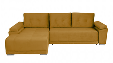 Coltar MODENA I extensibil, cu arcuri si lada depozitare, colt stanga, galben, 282x205x92 cm
