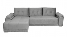 Coltar MODENA I extensibil, cu arcuri si lada depozitare, colt stanga, gri deschis, 282x205x92 cm