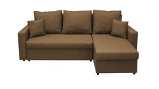 Coltar NICOLE extensibil, cu lada depozitare, colt interschimbabil, maro, 225x145x82 cm