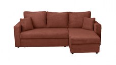 Coltar NICOLE LUX, cu lada depozitare, colt interschimbabil, caramiziu, 225x145x82 cm