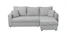 Coltar NICOLE LUX, cu lada depozitare, colt interschimbabil, gri deschis, 225x145x82 cm