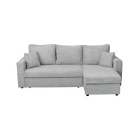Coltar NICOLE LUX, cu lada depozitare, colt interschimbabil, gri deschis, 225x145x82 cm - 1