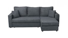 Coltar NICOLE LUX, cu lada depozitare, colt interschimbabil, gri inchis, 225x145x82 cm