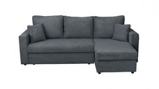 Coltar NICOLE LUX, cu lada depozitare, colt interschimbabil, gri inchis, 225x145x82 cm