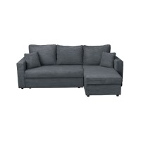 Coltar NICOLE LUX, cu lada depozitare, colt interschimbabil, gri inchis, 225x145x82 cm - 1