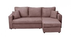Coltar NICOLE LUX, cu lada depozitare, colt interschimbabil, roz pudra, 225x145x82 cm