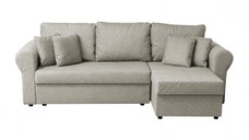 Coltar SARA II extensibil, cu lada depozitare, colt interschimbabil, bej, 248x143x83 cm