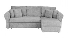 Coltar SARA II extensibil, cu lada depozitare, colt interschimbabil, gri, 248x143x83 cm