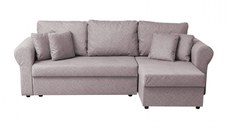 Coltar SARA II extensibil, cu lada depozitare, colt interschimbabil, mov prafuit, 248x143x83 cm