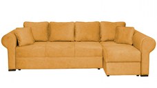 Coltar SEUL XL extensibil, cu arcuri si lada depozitare, colt dreapta, mustar, 290x145x95 cm
