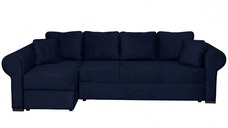 Coltar SEUL XL extensibil, cu arcuri si lada depozitare, colt stanga, albastru, 290x145x95 cm