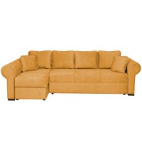 Coltar SEUL XL extensibil, cu arcuri si lada depozitare, colt stanga, mustar, 290x145x95 cm - 1