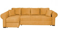 Coltar SEUL XL extensibil, cu arcuri si lada depozitare, colt stanga, mustar, 290x145x95 cm