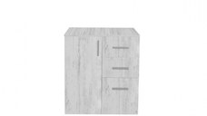 Comoda ALMA, 1 usa, 3 sertare, 70x40x82 cm, pin antichizat