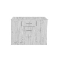 Comoda ALMA, 2 usi, 3 sertare, 105x40x82 cm, pin antichizat - 1