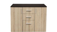 Comoda ALMA, 2 usi, 3 sertare, corp sonoma inchis, fronturi sonoma deschis, 105x40x82 cm