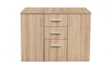 Comoda ALMA, 2 usi, 3 sertare, sonoma deschis, 105x40x82 cm