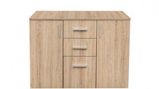Comoda ALMA, 2 usi, 3 sertare, sonoma deschis, 105x40x82 cm