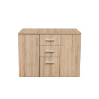Comoda ALMA, 2 usi, 3 sertare, sonoma deschis, 105x40x82 cm - 1
