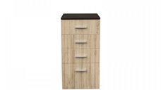 Comoda ALMA, 4 sertare, corp sonoma inchis, fronturi sonoma deschis, 50x40x103 cm