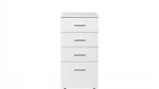 Comoda ALMA cu 4 Sertare, Alb, Dimensiuni 50x40x103 cm
