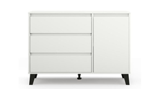 Comoda BORG, 1 usa, 3 sertare, alb, 110x38,8x78,4 cm
