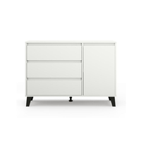Comoda BORG, 1 usa, 3 sertare, alb, 110x38,8x78,4 cm - 1