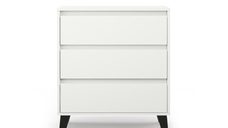 Comoda BORG, 3 sertare, alb, 70x38,8x78,4 cm