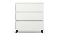 Comoda BORG, 3 sertare, alb, 70x38,8x78,4 cm