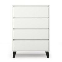 Comoda BORG, 4 sertare, alb, 70x38,8x99,4 cm - 1