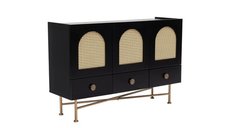 Comoda CLIFF Neagra, Dimensiuni 123x38x63 cm